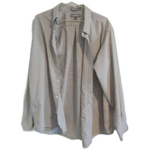 CROFT & BARROW Wrinkle Resistant Oxford Tan Men's Button Down Size 17.5, 34/35